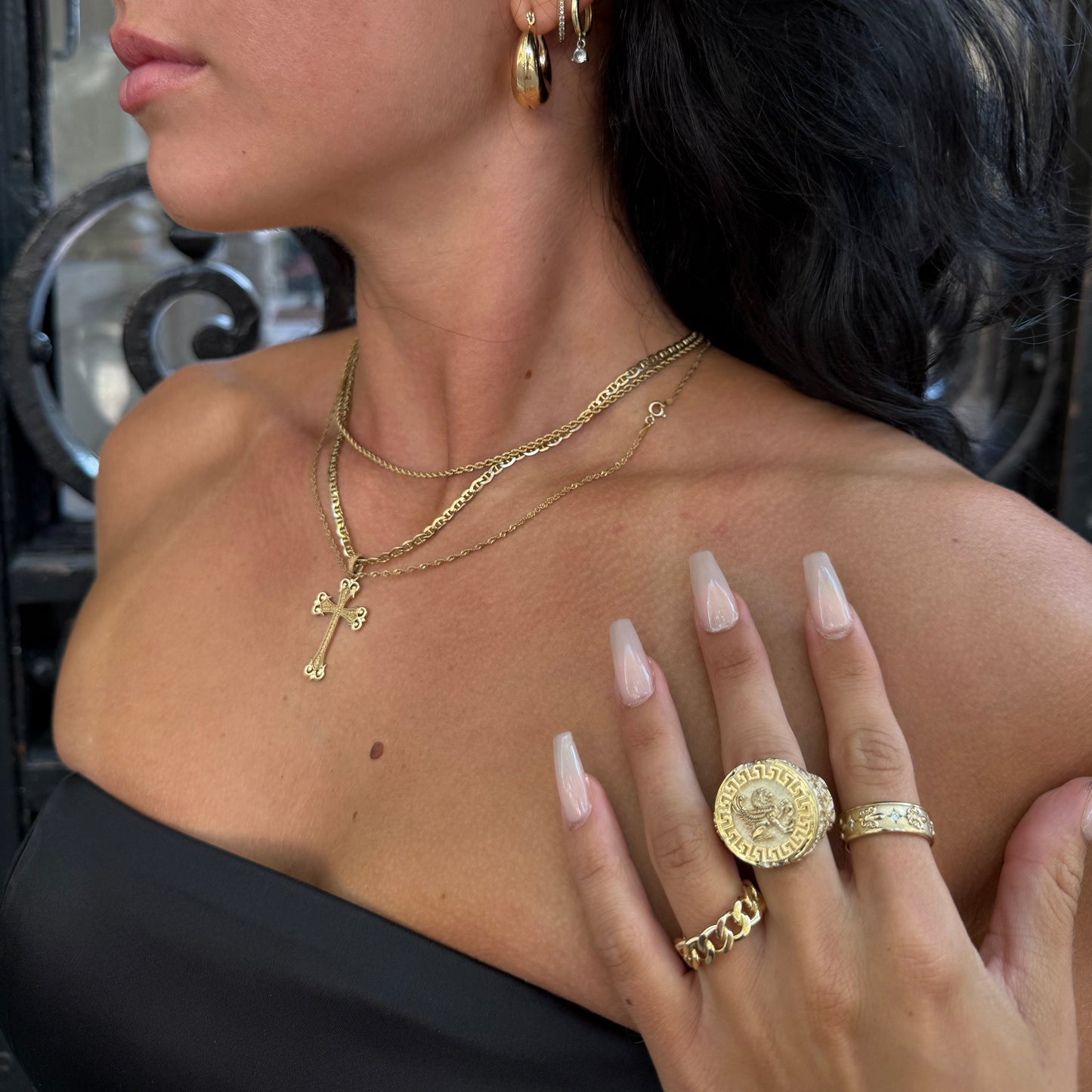 14k Solid Gold Band, Fleur De Lis Ring, Lab Grown Diamonds