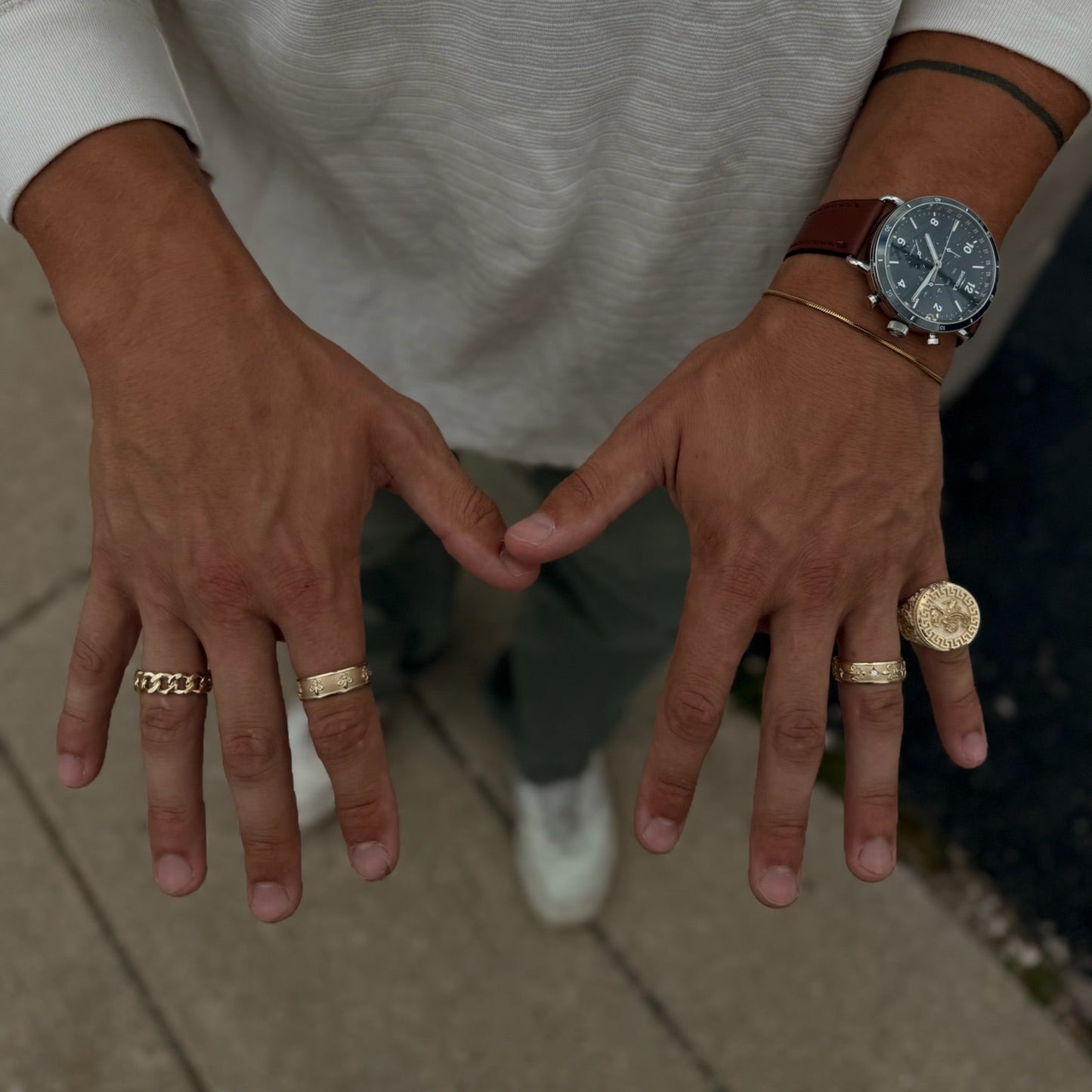 14k Solid Gold Band, Fleur De Lis Ring, Lab Grown Diamonds
